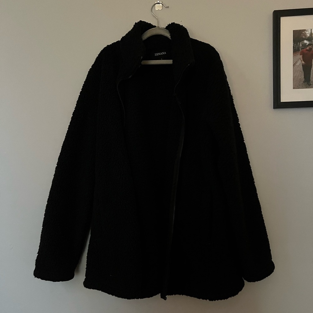 Zenana Women's Black Teddy Jacket